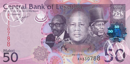 Lesotho - Pick 23a - 50 Maloti - 2010 rok